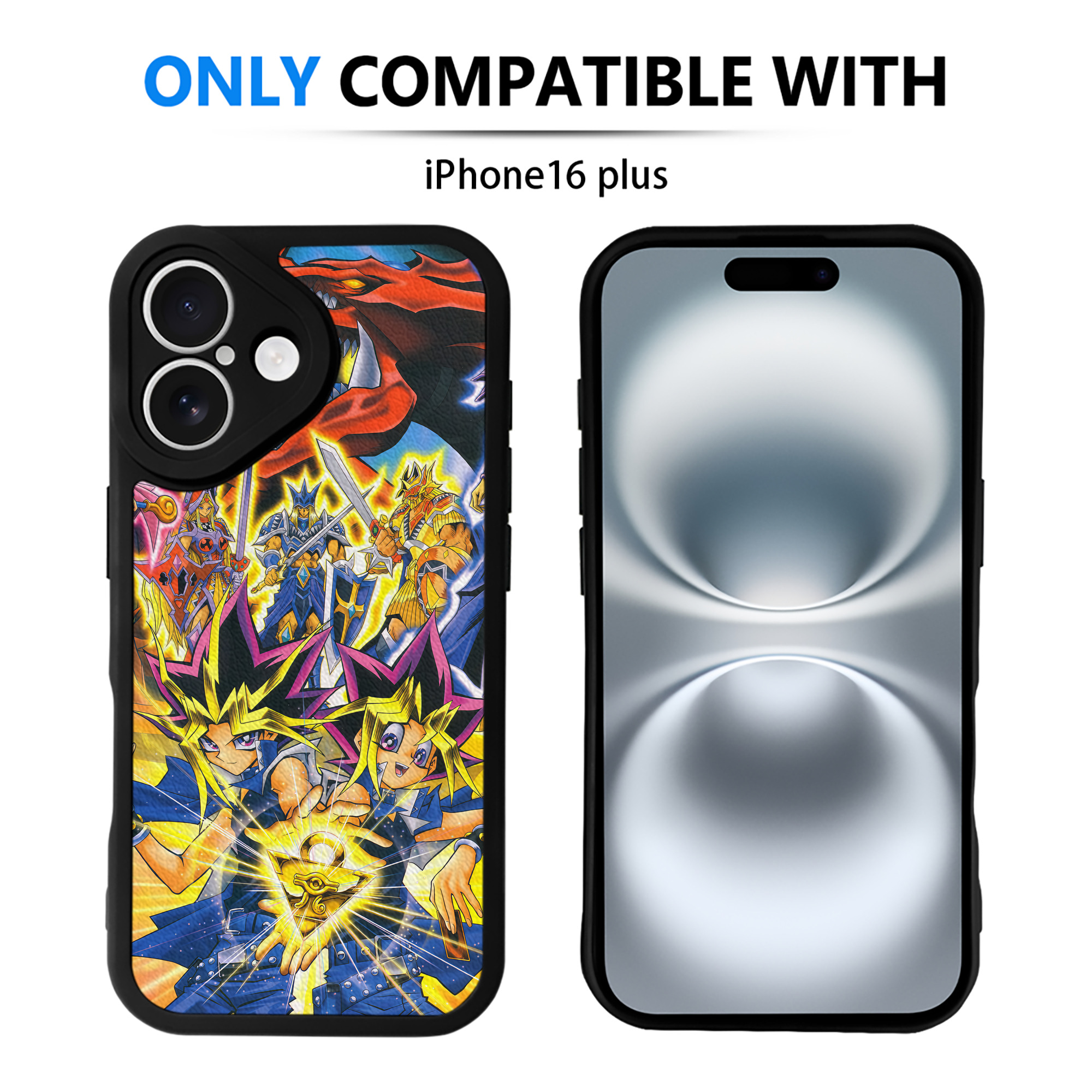 （画像用） 遊☆戯☆王 Yu-Gi-Oh! 【iPhone 16シリーズ対応】シリコンスマホケース（レザー調） 材質：シリコン